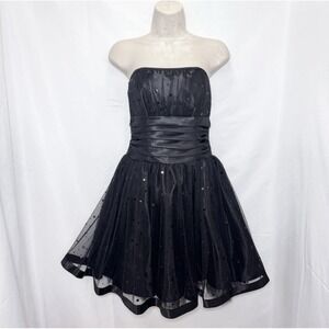 Vtg Gunne Sax Jessica McClintock Tulle Fit & Flare Strapless Dress 5 Hoco Party